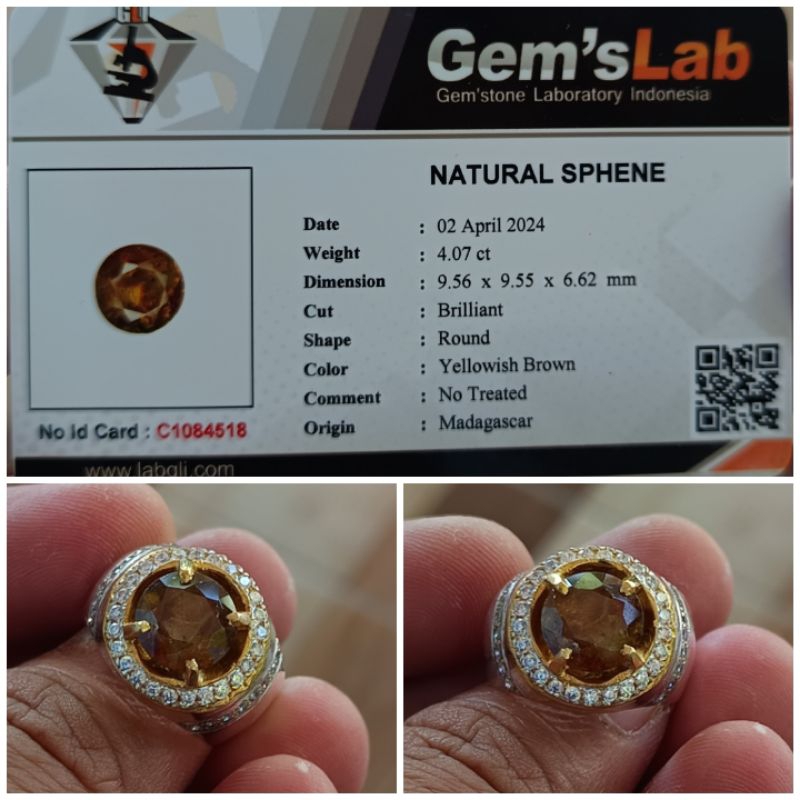 NATURAL SPHENE (YELLOWISH-BROWN)