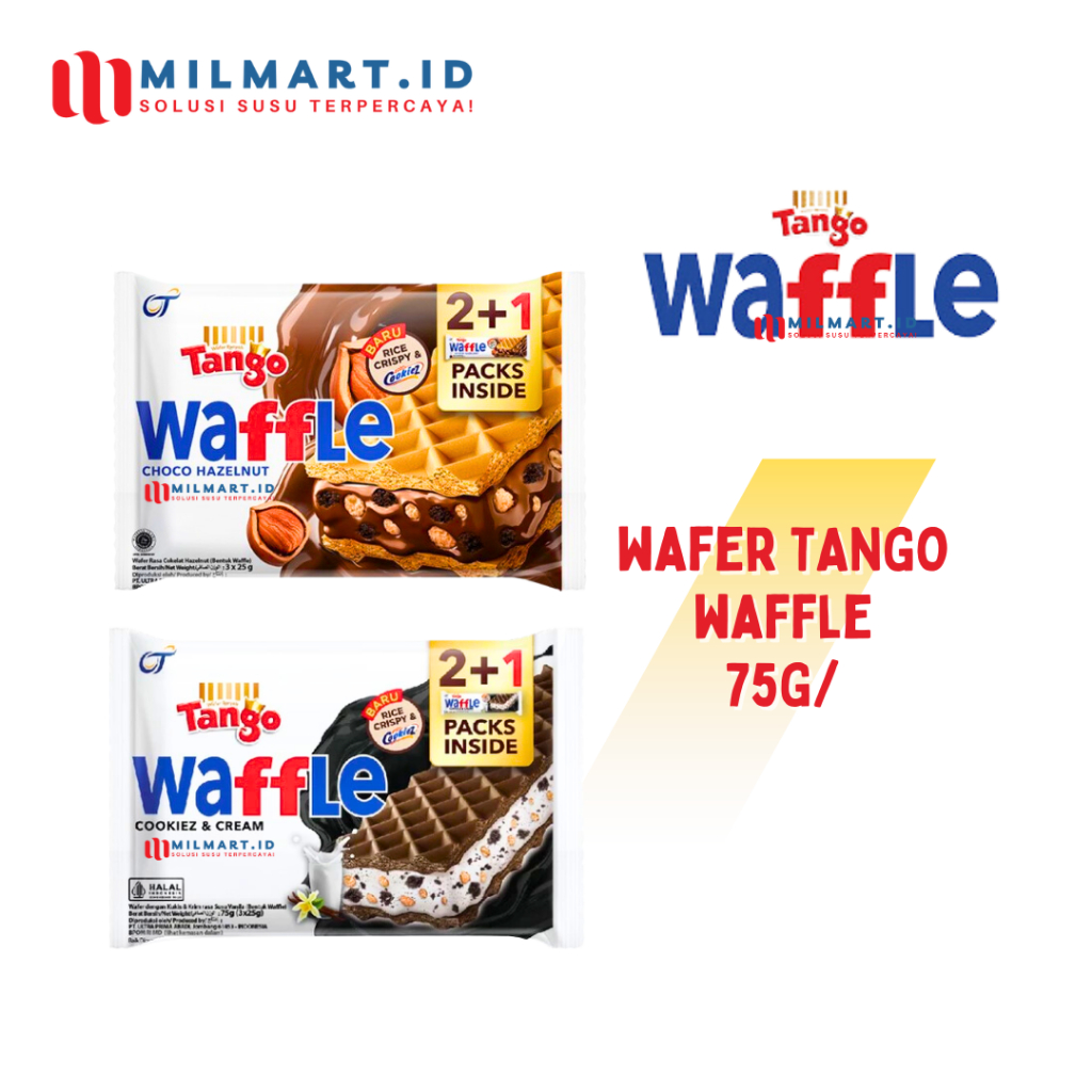 

TANGO WAFFLE CHOCO HAZELNUT 75G WAFER CHOCOLATE WITH CRISPY RICE CAMILAN COKLAT TANGO JAJANAN