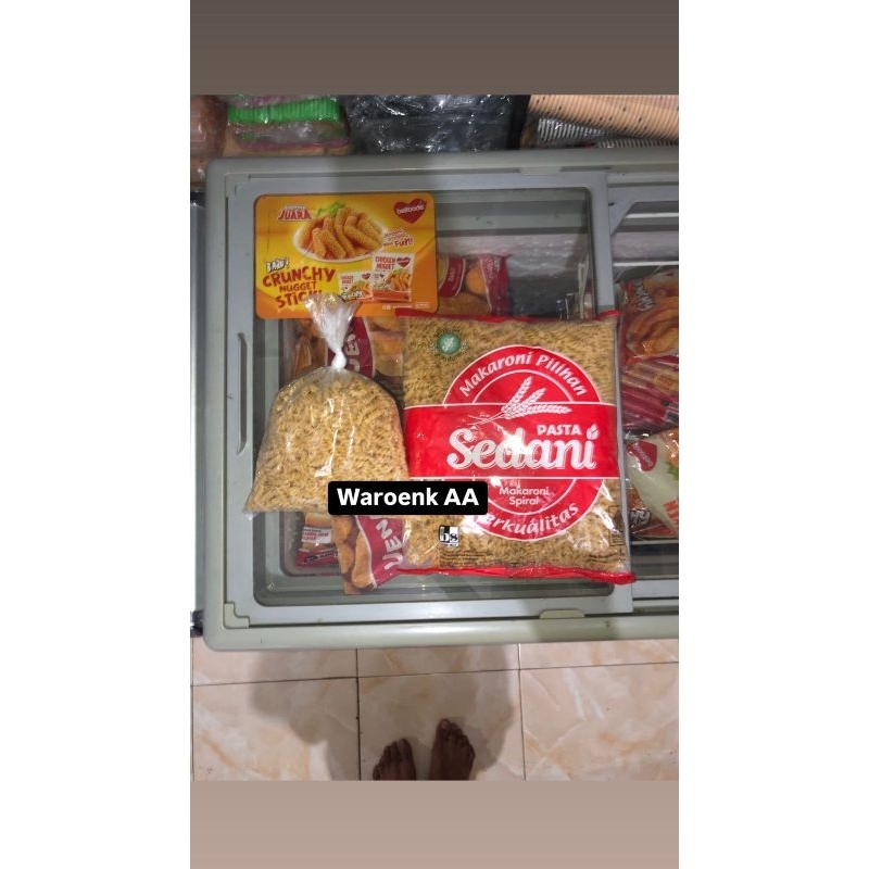 

Makaroni spiral repack 500gr sedani rebus ulir