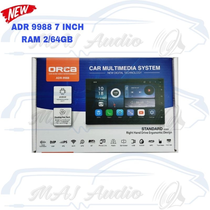 Head Unit Android 7 inch ORCA ADR-9988 Layar IPS + soket Toyota