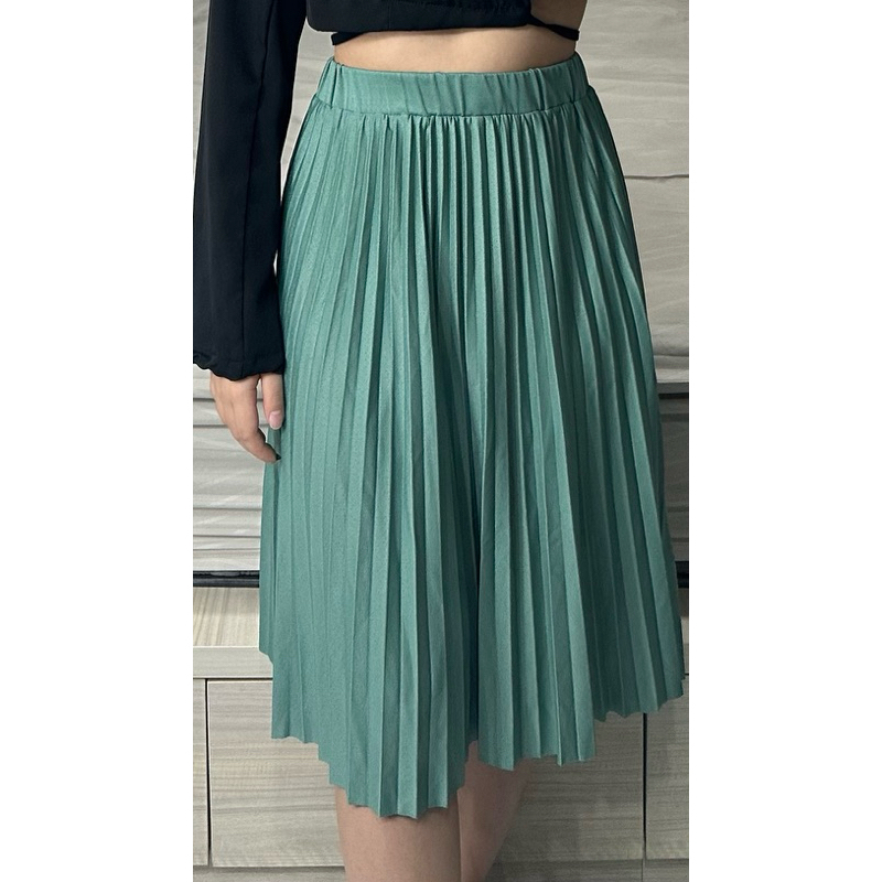 Rok Plisket Hijau