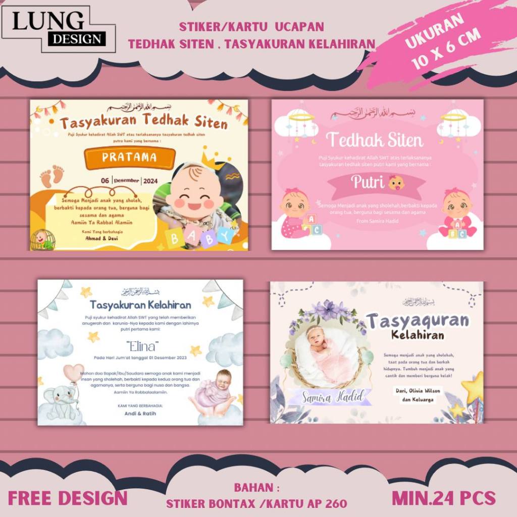 

(TIDAK PO) FREE DESIGN Stiker/Kartu Tasyakuran Tedak Siten Bayi, Tasyakuran Kelahiran, Tasyakuran Selapan, Tasyakuran Aqiqah