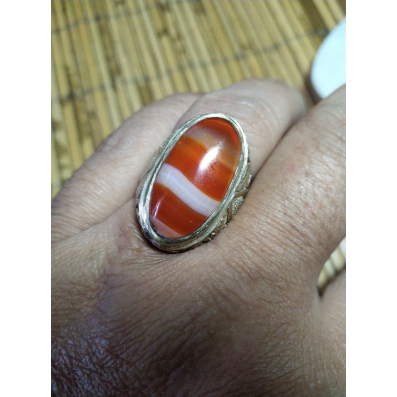 Batu Akik Sulaiman Merah Putih Unik kode 45/897