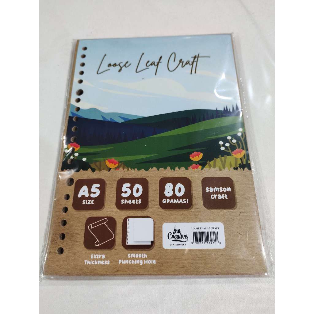 

loose leaf A5 craft polos, loose leaf A5 coklat, isi binder file A5 1 pack isi 50 lembar