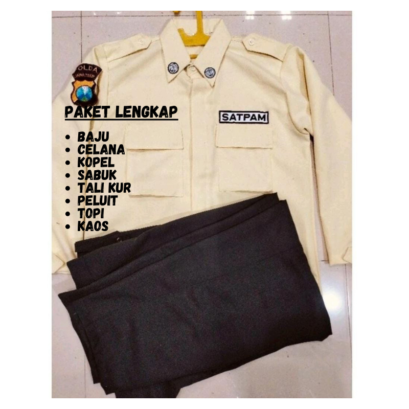 BAJU PDL SATPAM / SECURITY WARNA CREAM TERBARU