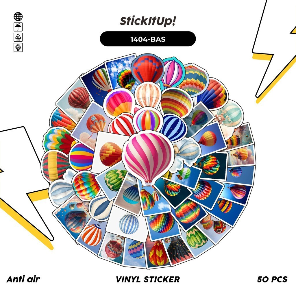 

COD✨ 100 Pcs Stiker Pack Balon Udara Lucu Aesthetic Vynil Waterproof untuk Freebies Sticker Buku Journal Casing HP Laptop