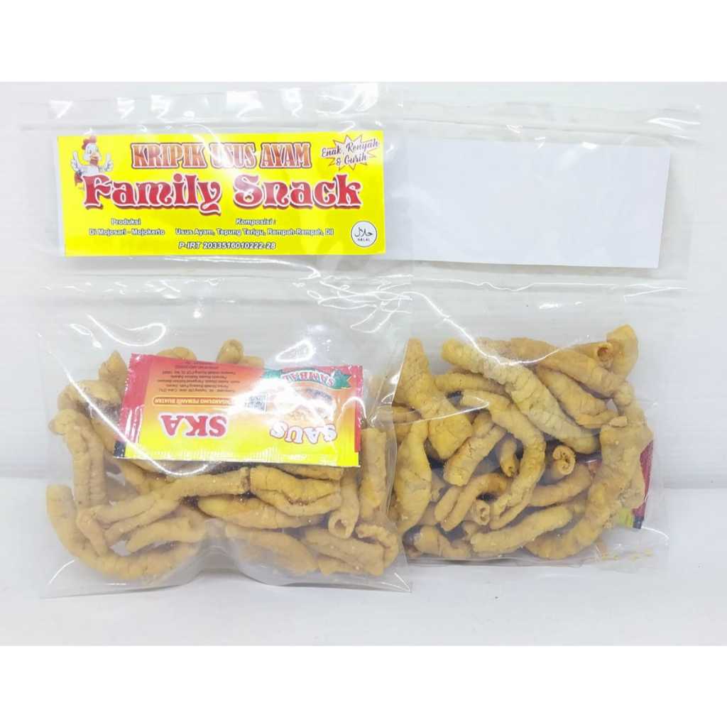 

Kripik Usus Ayam Merk Family Snack Kemasan Ekonomis 70gr