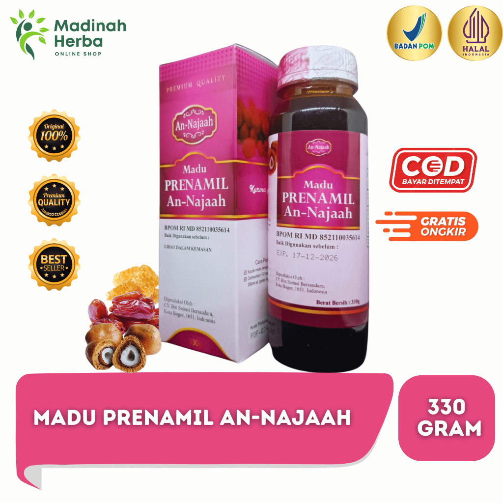 

MADU PRENAMILE MADU PROMIL SUAMI ISTRI AN-NAJAAH ORIGINAL BPOM 330 GRAM