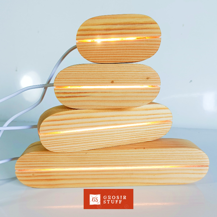 Stand Led Acrylic ROUND Full / Stand Lampu Hias Acrylic / Acrylic Led