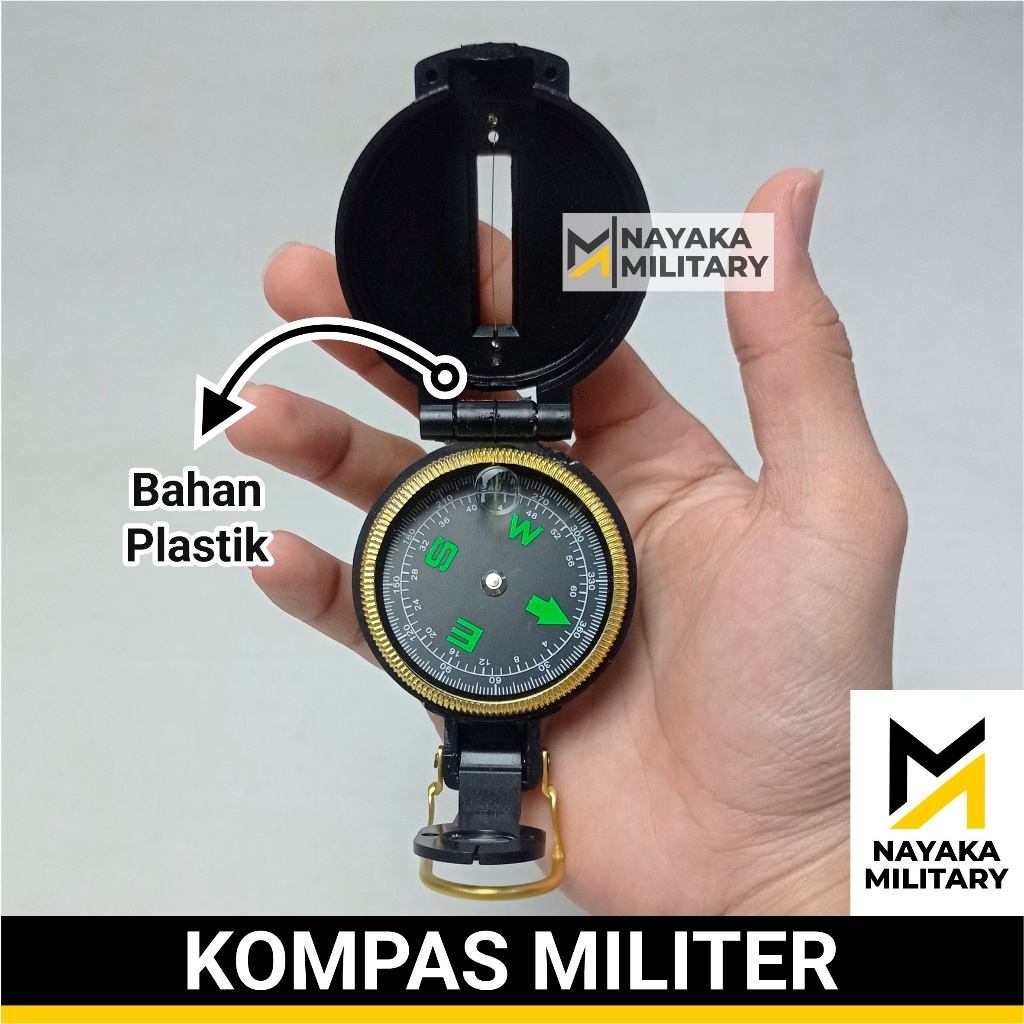 Bahan Plastik Kompas Militer Lensatik Bidik Lensa Penunjuk Arah Mata Angin Compass Lensatic Komcad T