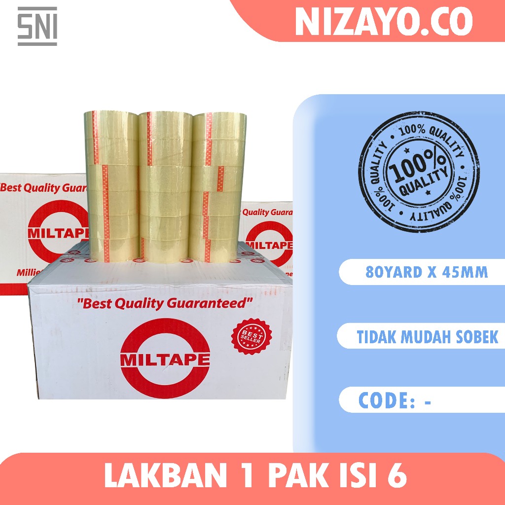 

Paket Lakban isi 6 Miltape Premium OPP Lakban Harga Termurah Bisa COD Bayar Di Tempat