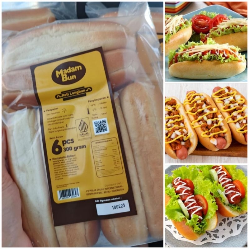 

Madam Bun Roti Hotdog / Long Bun / Plain Roll | isi 6 pcs