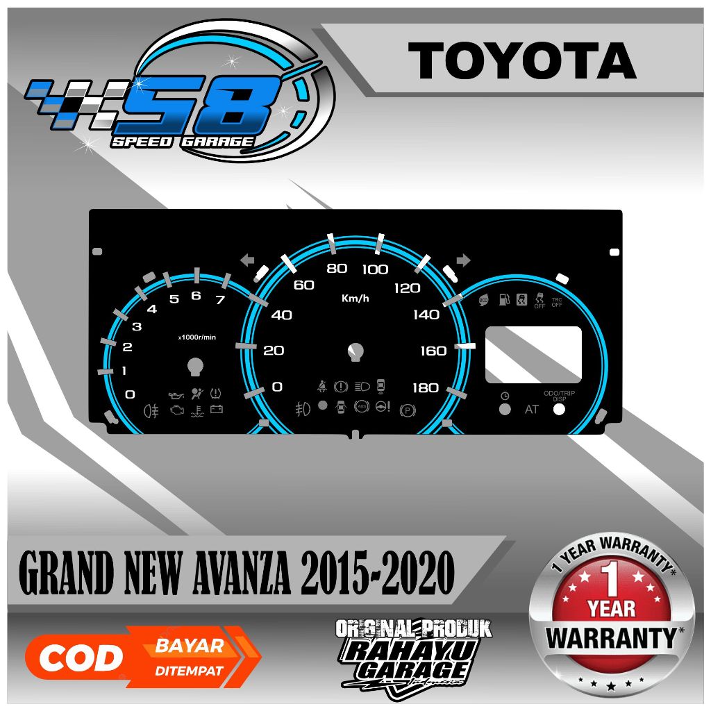 PAPAN SPEEDOMETER CUSTOM TOYOTA GRAND NEW AVANZA 2015-2020