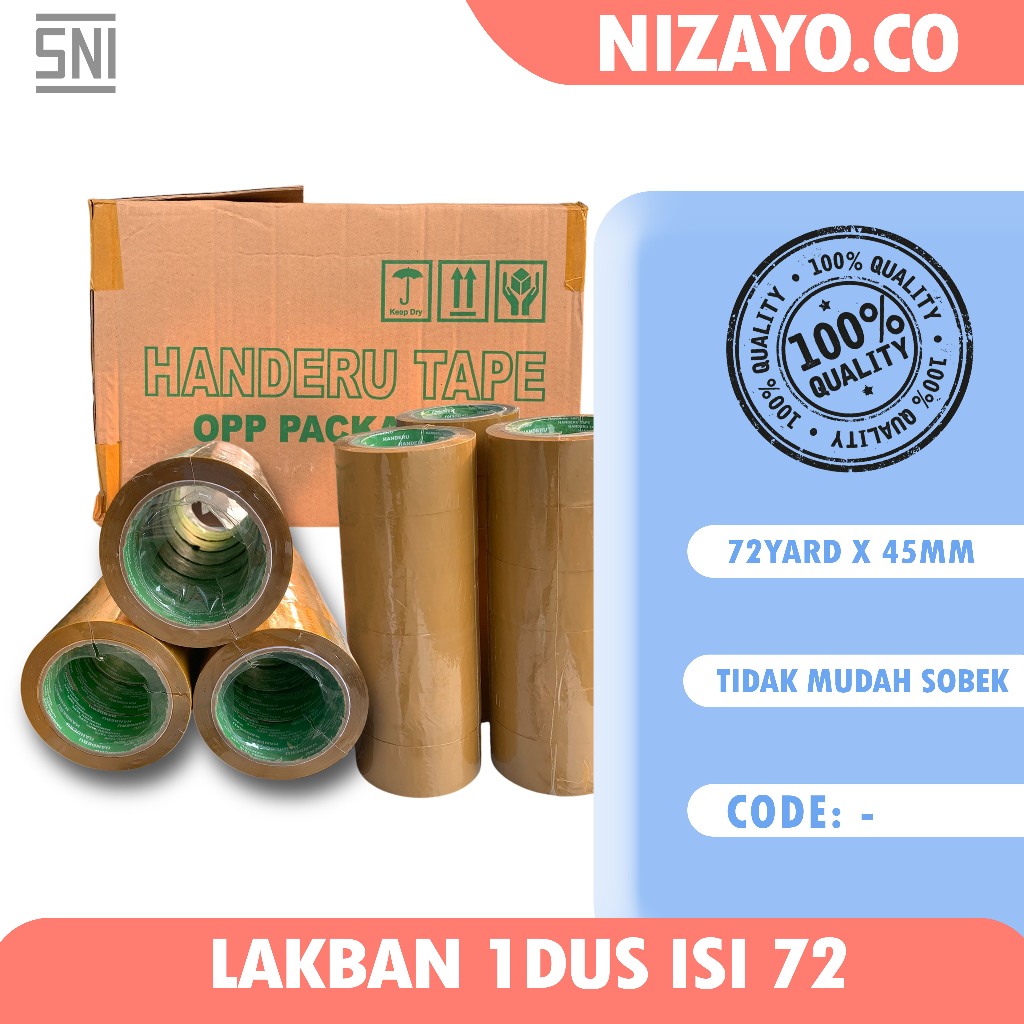 

Handeru Lakban OPP Paket Usaha 1 Dus isi 24 pak 72 pcs Lakban Premium Harga Grosir