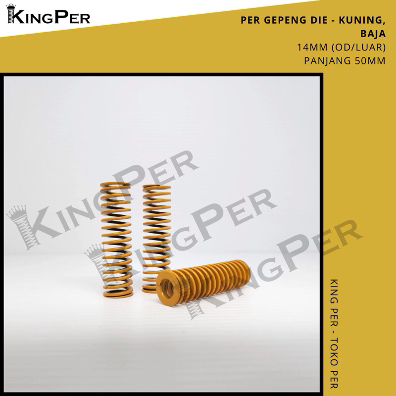 Die Spring Per Gepeng Moulding Spring Pegas Tekan - Kuning 14mm x 50mm (OD x Length)