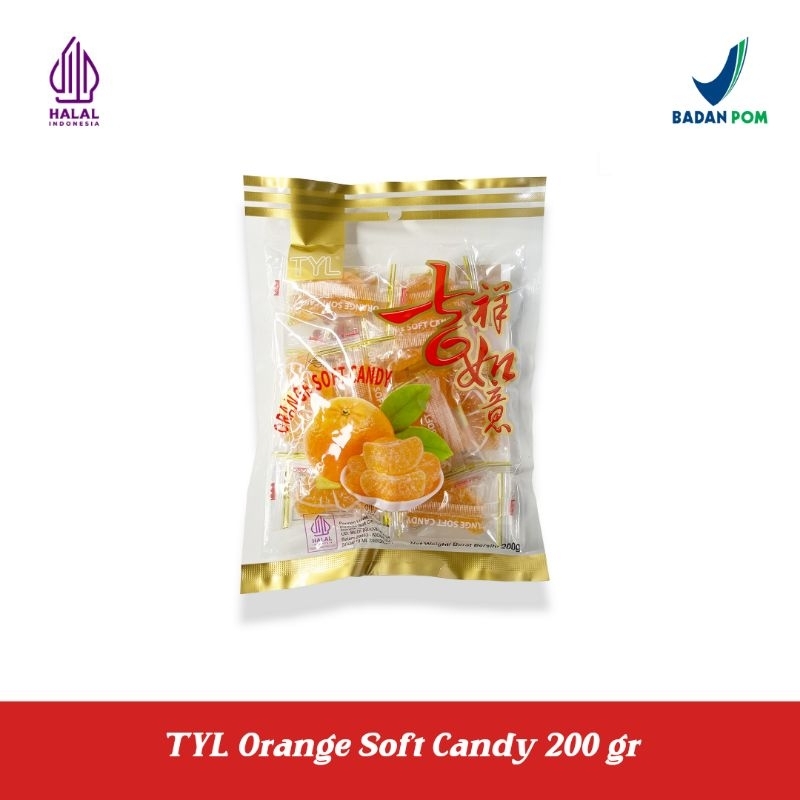 

TYL Orange Soft Candy 200 gr Permen Lunak Jeruk