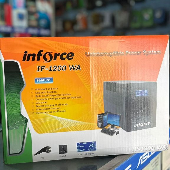UPS INFORCE IF-1200WA - Stabilizer Daya dengan Layar LCD dan Proteksi Lengkap