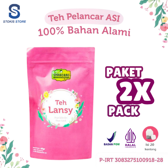 

Paket Hemat 2 Teh Celup Pelancar ASI Syifacare Teh Lansy, Kombinasi Alami Daun Katuk dan Daun Kelor