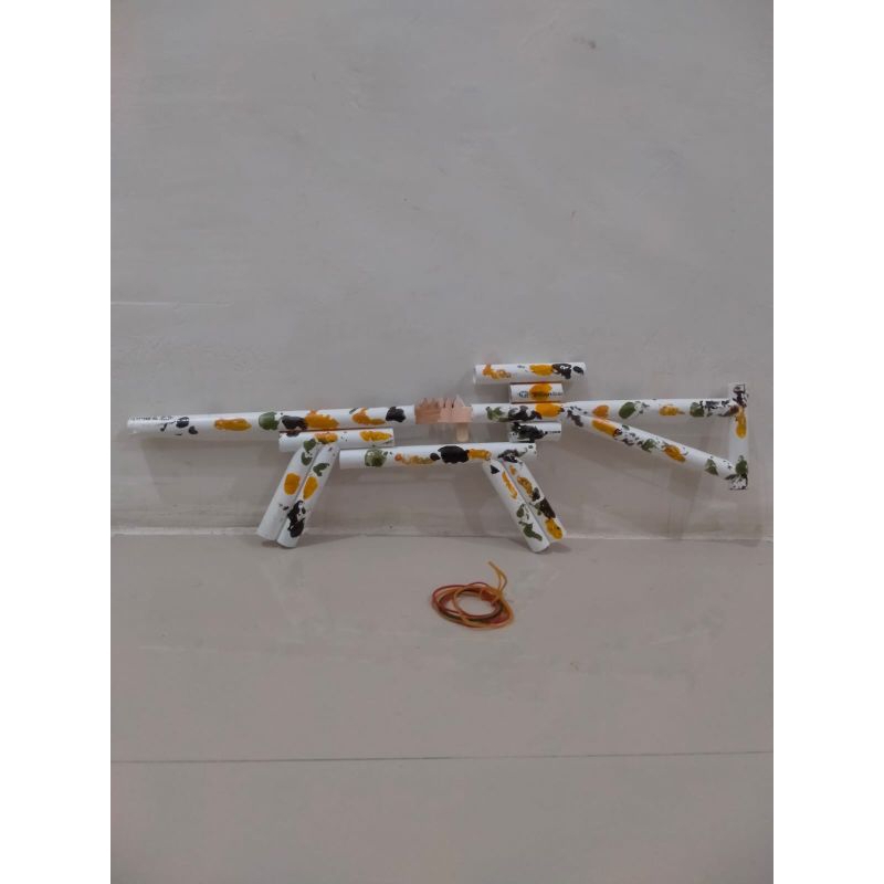 Mainan Tembakan Paralon / Mainan tembak PVC Peluru Karet Mudah di Gunakan Rubber Band Gun 5x tembak 