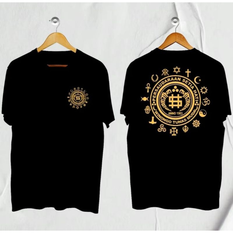 KAOS PSHW TUNAS MUDA LOGO BULAT GOLD PENCAK SILAT