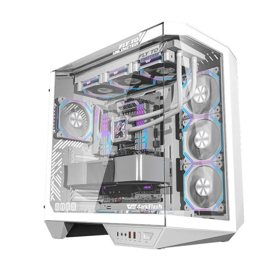 DARKFLASH PC CASING DY470 | PC CASE ATX - WHITE
