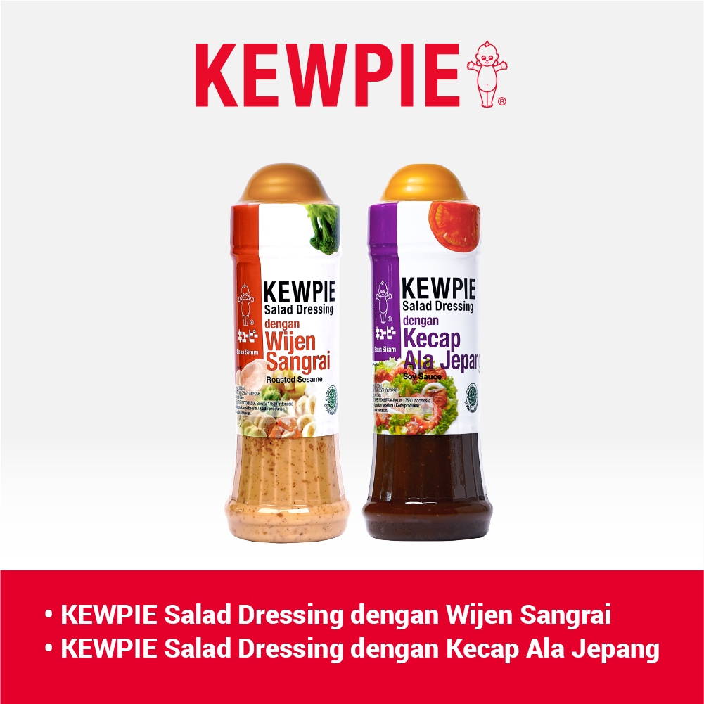 

KEWPIE Bundling 4 (KEWPIE Salad Dressing Dengan Wijen Sangrai 200 ml & KEWPIE Salad Dressing Dengan Kecap Ala Jepang 200 ml)