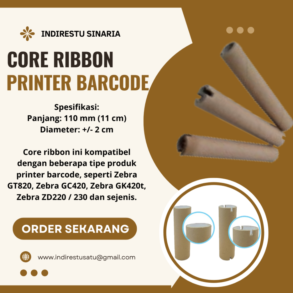 CORE RIBBON PRINTER BARCODE, BATANG RIBBON, INTI RIBBON