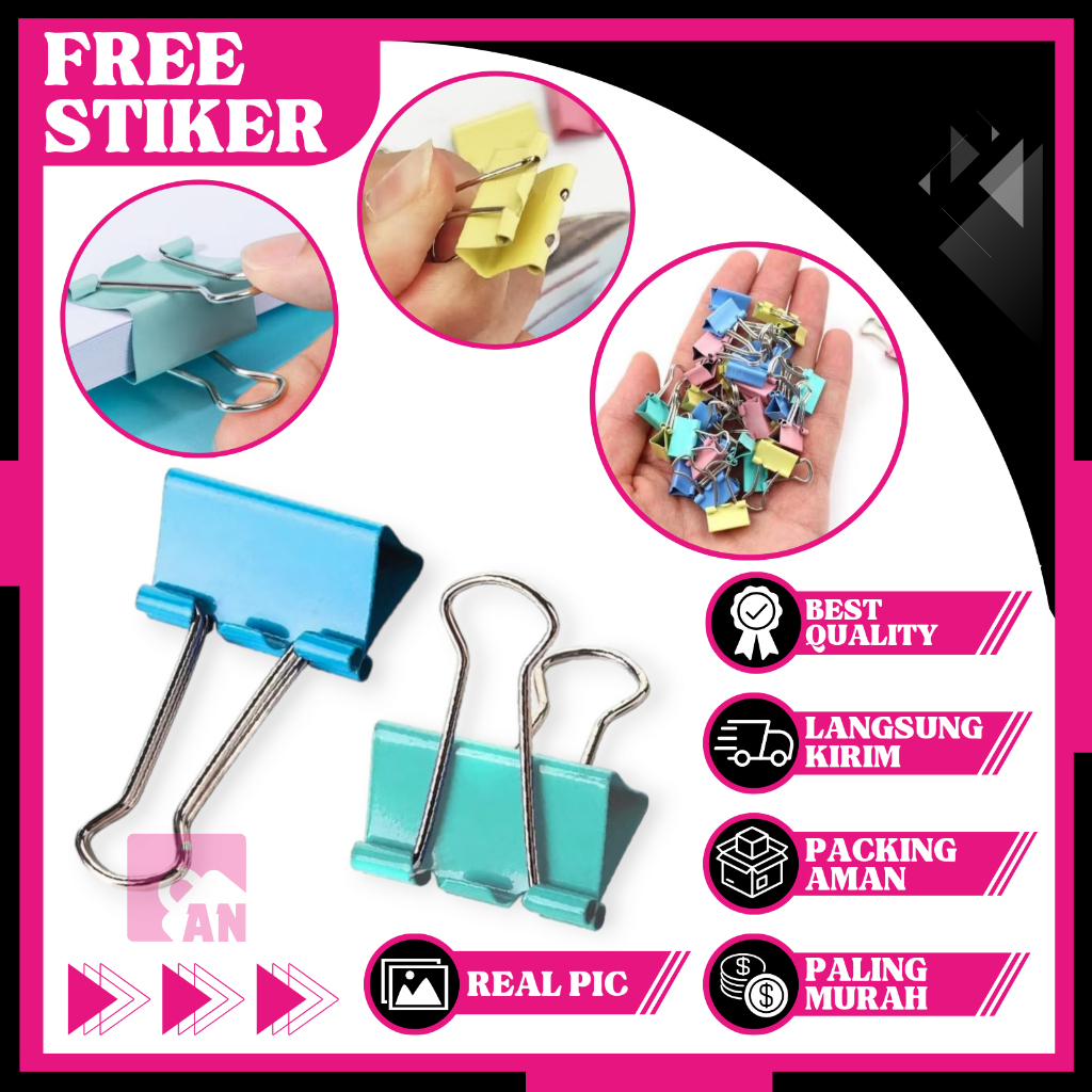 

1PCS Binder Clip Mini Motif Polos Penjepit Kertas Clips Warna Pastel Fancy Perlengkapan Sekolah Kantor Paper Klip Ukuran Kecil Serbaguna A087