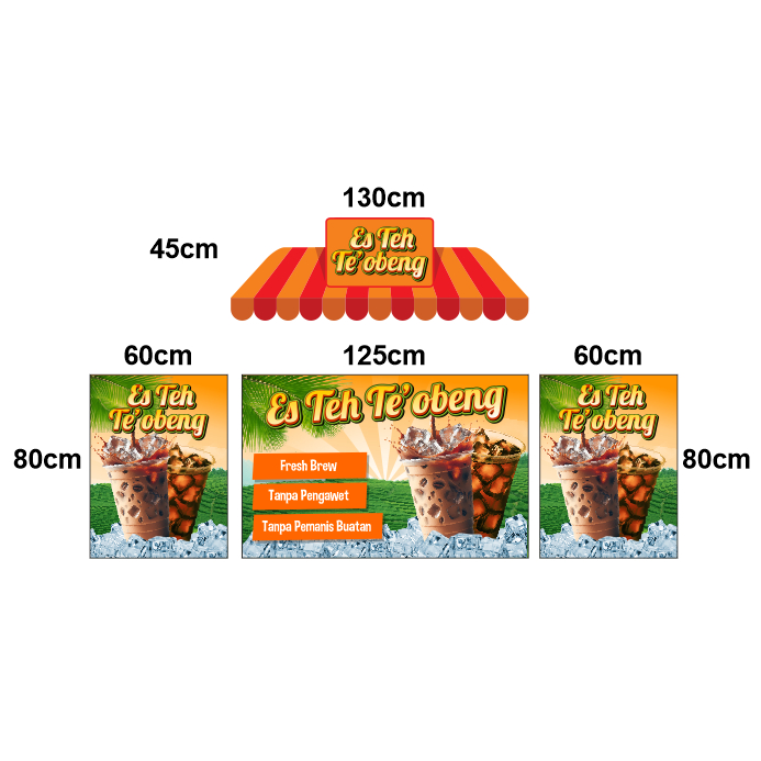 custom banner booth/rombong es teh teobeng