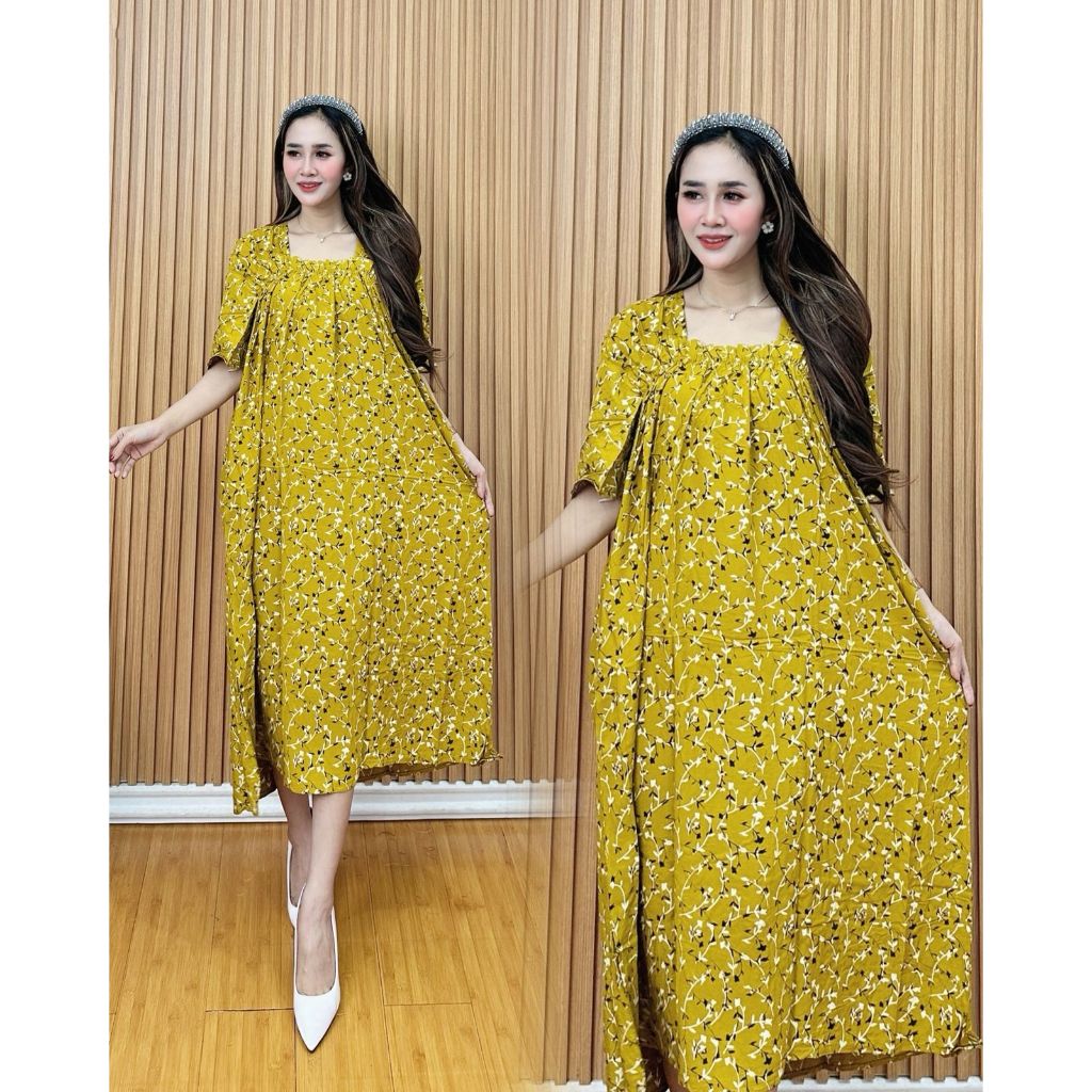 [ RAYON ADEM ] Dress Fuji Jumbo Ld 130-140 Rayon Adem Bumil  Daster Viral Kekinian Adat Jepang Murah