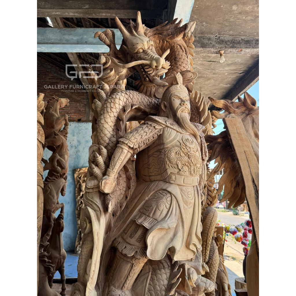 Patung Relief Ksatria Kwankong Vs Naga Tinggi 260cm