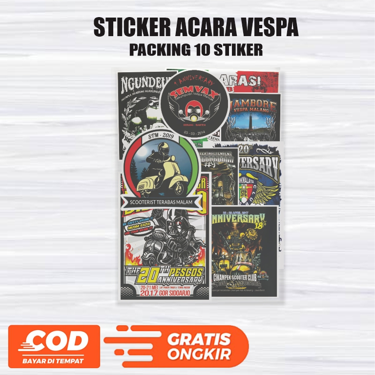 Stiker acara vespa/Stiker event vespa jambore touring anniversary