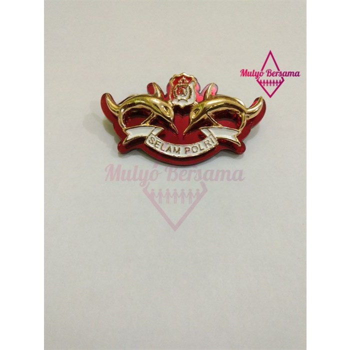 Wing Selam Polri Logam Kuningan - Brevet Pin Bros Selam Polri