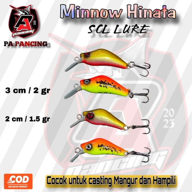 Umpan Minnow Hinata / Umpan micro casting / minnow mangur / umpan hampili