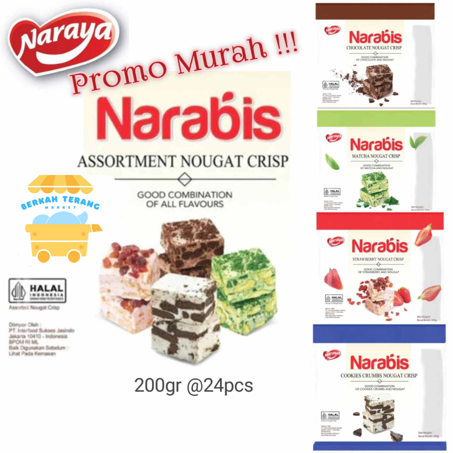 

RB [ BERKAH ] Naraya Narabis Nougat Crisp 200gr Jumbo Chocolate Assortment Cookies Strawberry Matcha