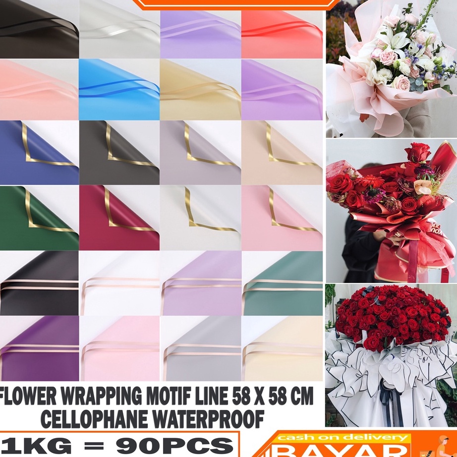 

HaiWai Flower Wrapg Motif Colour Gold Wateroof Kes Buket Pembungkus Bunga Kes Bunga Kes Kado KB5 KB9 KB1 KB12