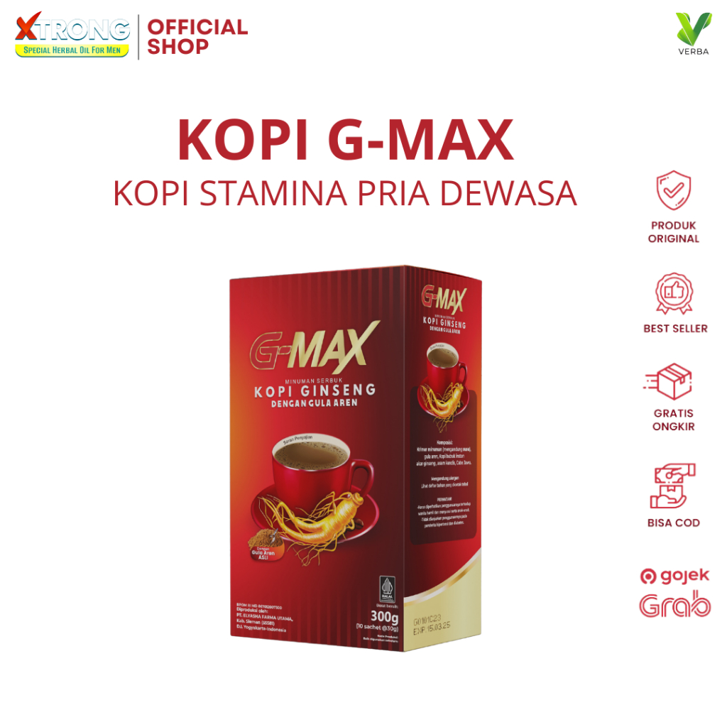 

KOPI GMAX Kopi Gingseng Kopi Penambah Stamina Pria Dewasa Original BPOM