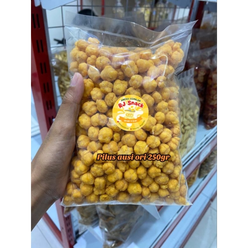 

Snack Pilus ausi Ori 250gr camilan cemilan kiloan termurah rj snack kediri