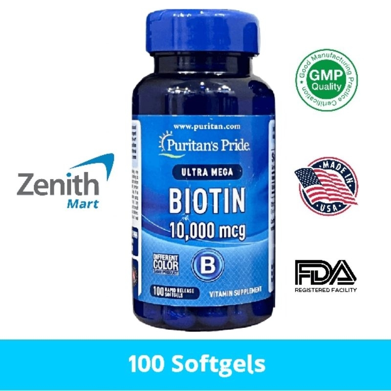 Biotin 10000mcg isi 100 original puritans pride