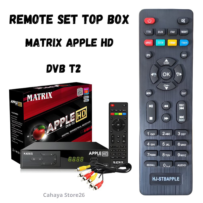 Remot Remote STB Matrix Apple HD Merah DVB T2