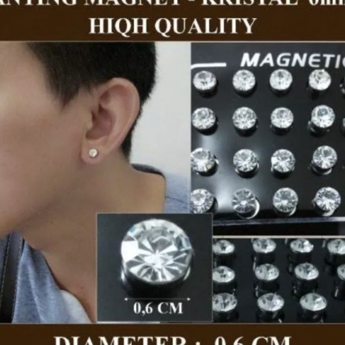 anting permata magnet anting berlian magnet pria wanita