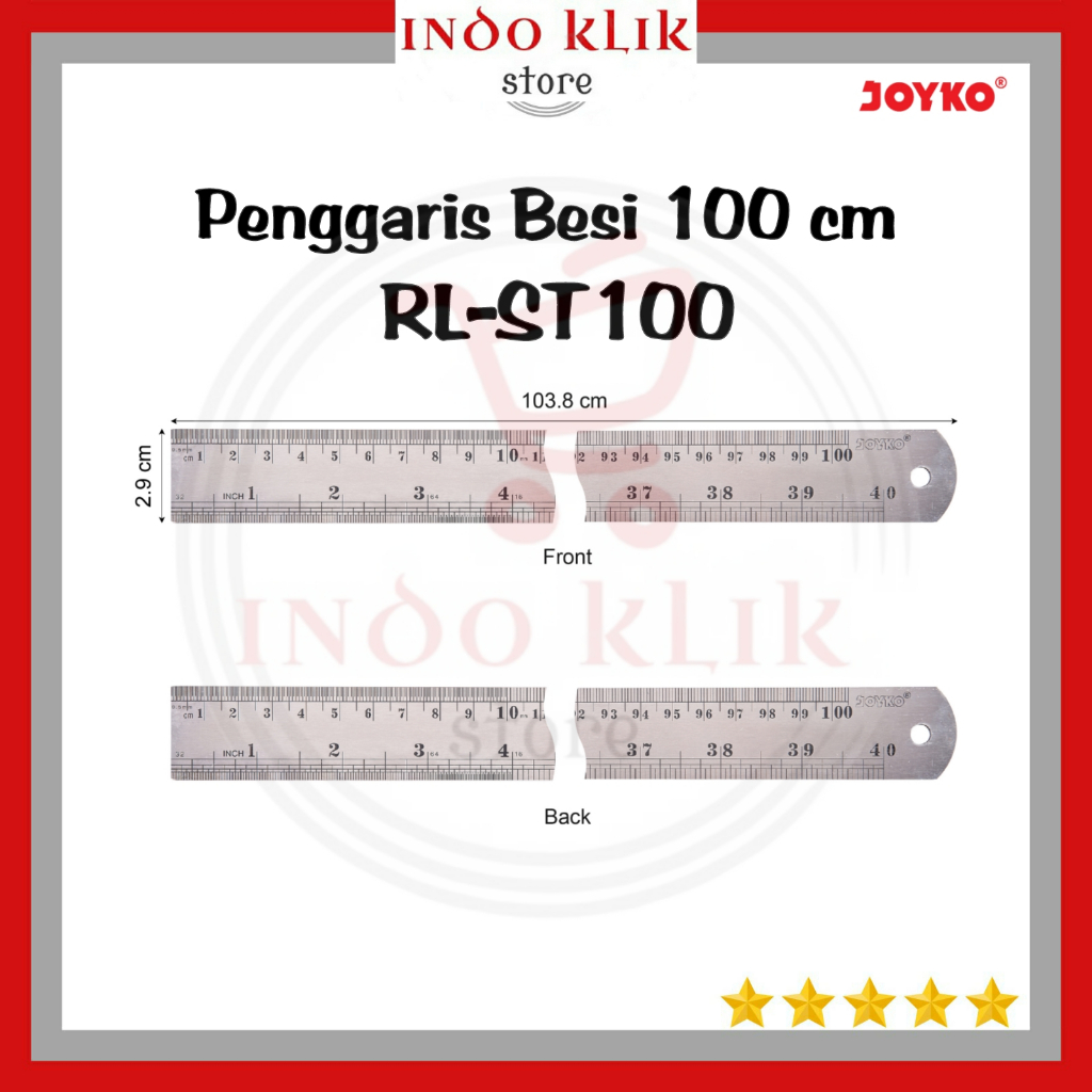 

Penggaris Besi Joyko 100 cm RL-ST100 / Ruller Stainless 1 Meter