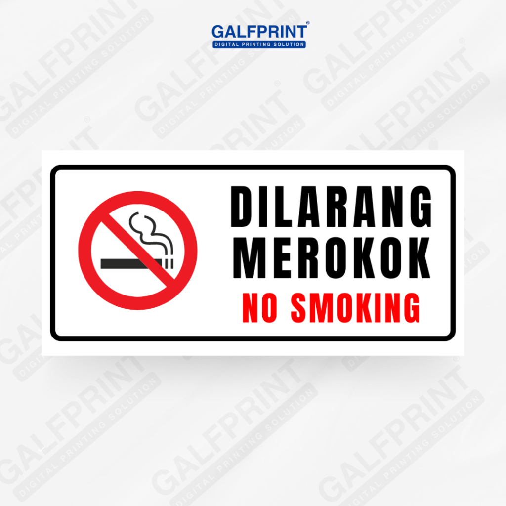 

GALFPRINT STICKER SIGN DILARANG MEROKOK 12X5 CM