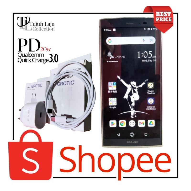 HP WIFI ONLY JEPANG KYOCERA URBANO V40 + CHARGER PD TYPE C-C ORIGINAL - PRELOVED