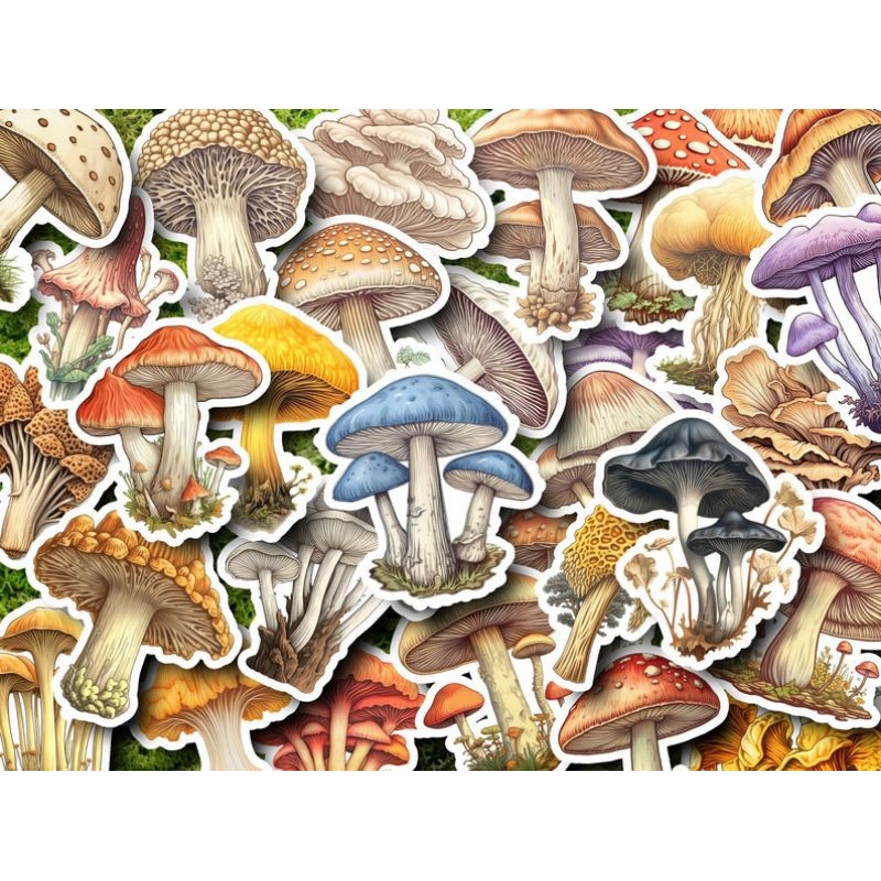 

50PCS+ STICKER JAMUR AESTHETIC | STIKER JAMUR | MUSHROOM STICKERS