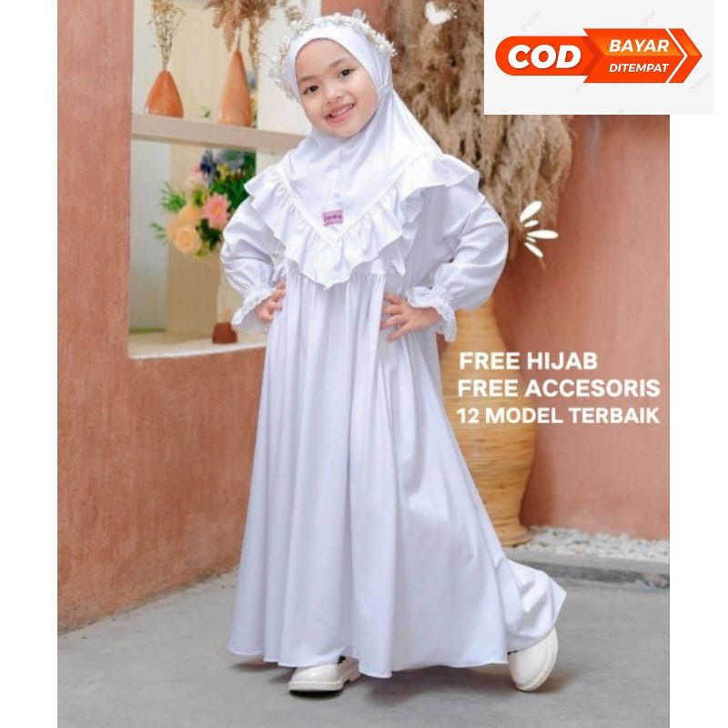 GAMIS ANAK MANASIK HAJI SET HIJAB BAJU MUSLIM