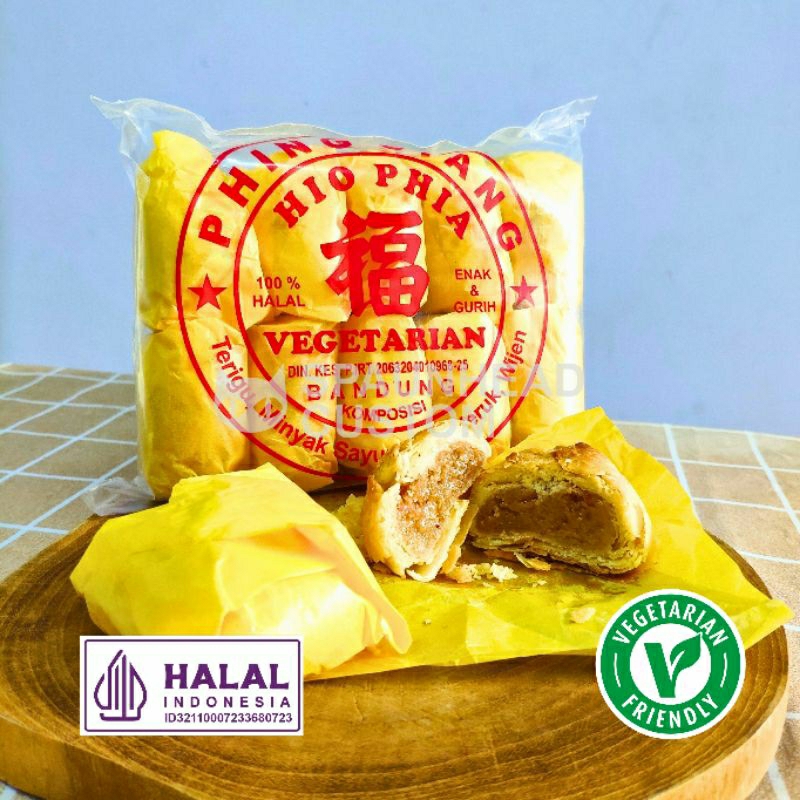 

PHING SIANG | HIO PIA VEGETARIAN HALAL 10pcs/pack Kue Pia Bakpia Medan Bagan rasa kacang tanah dengan aroma kulit jeruk