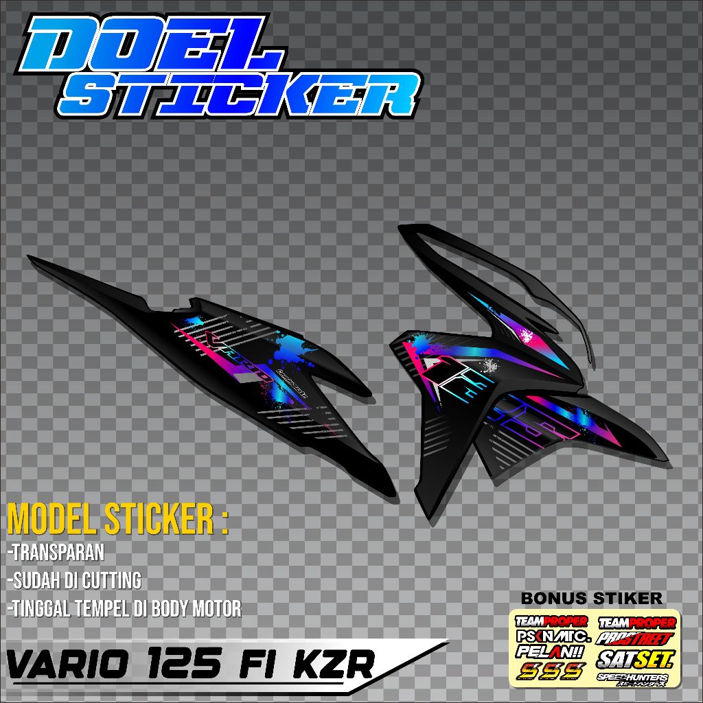 Striping Vario 125 FI KZR Sticker Honda Vario Sudah Cutting Stiker Variasi Transparan Super Glossy D