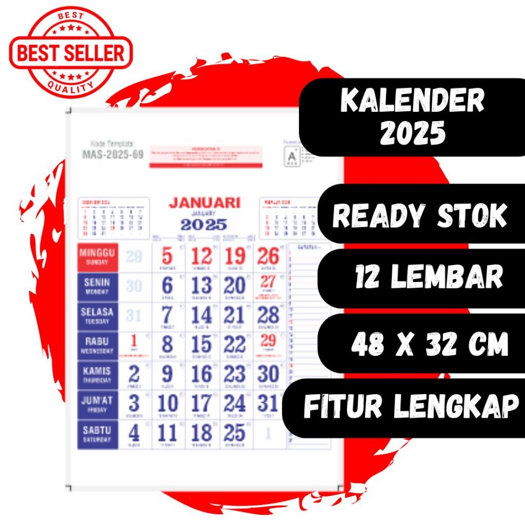 

Kalender Kerja Dinding Tahun 2025 Jawa Masehi