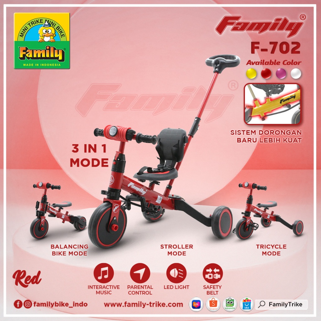 PUSHBIKE / BALANCE BIKE ANAK FAMILY 702